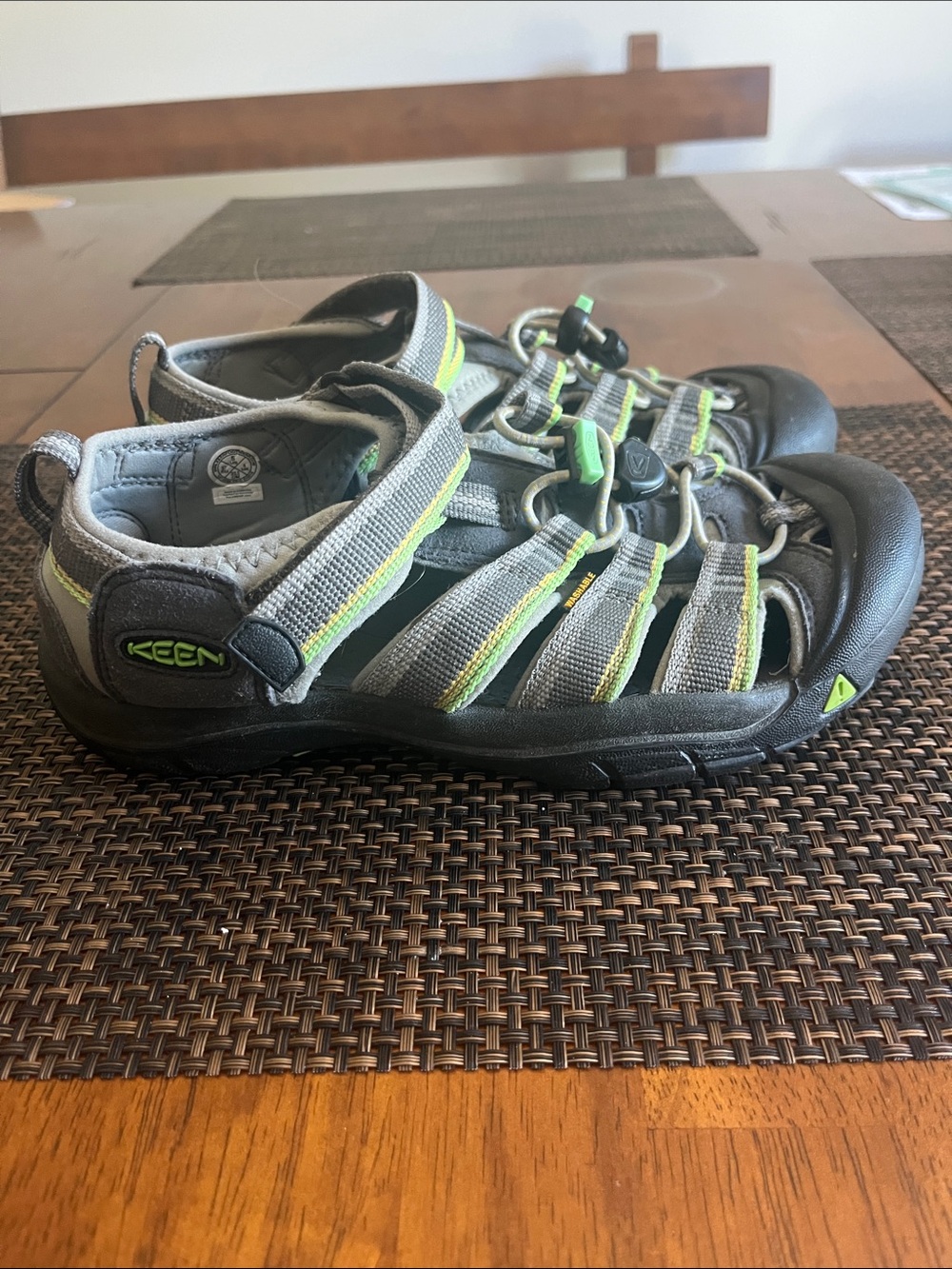 Keen Kids Gray and Lime Green Closed-Toe Water Shoes